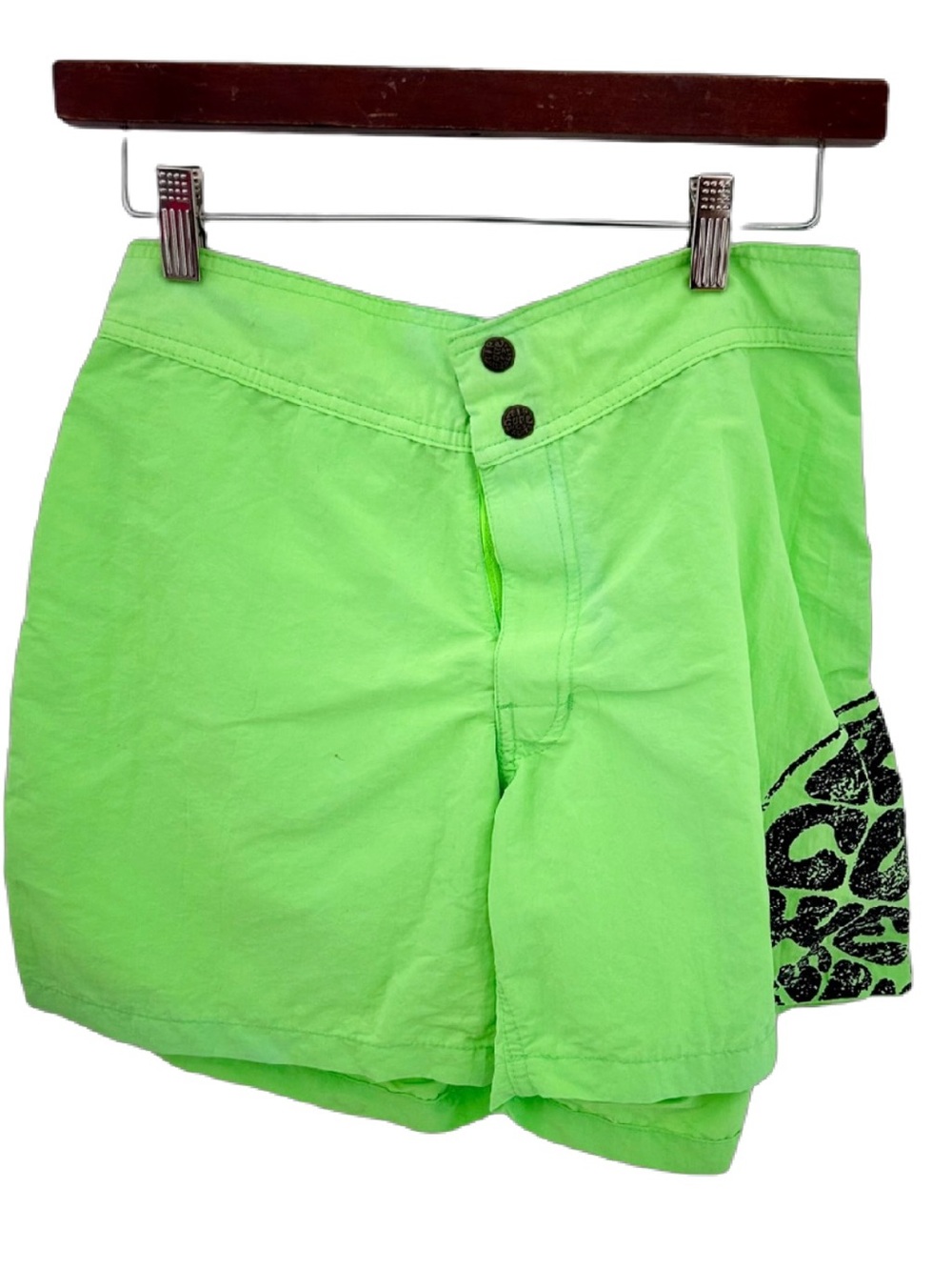 Vintage Rip Curl Neon Green Board Shorts Surf Swim Trunks USA Size 30